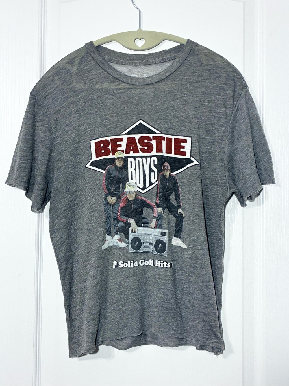 Chaser Beastie Boys Boombox Graphic Semi Sheer Band Tee Gray Size Medium